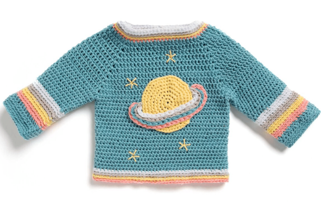 Crochet saturn baby sweater 