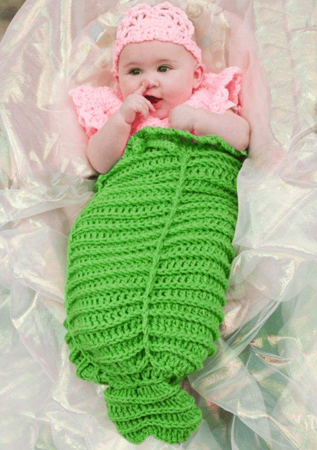 Crochet mermaid cocoon