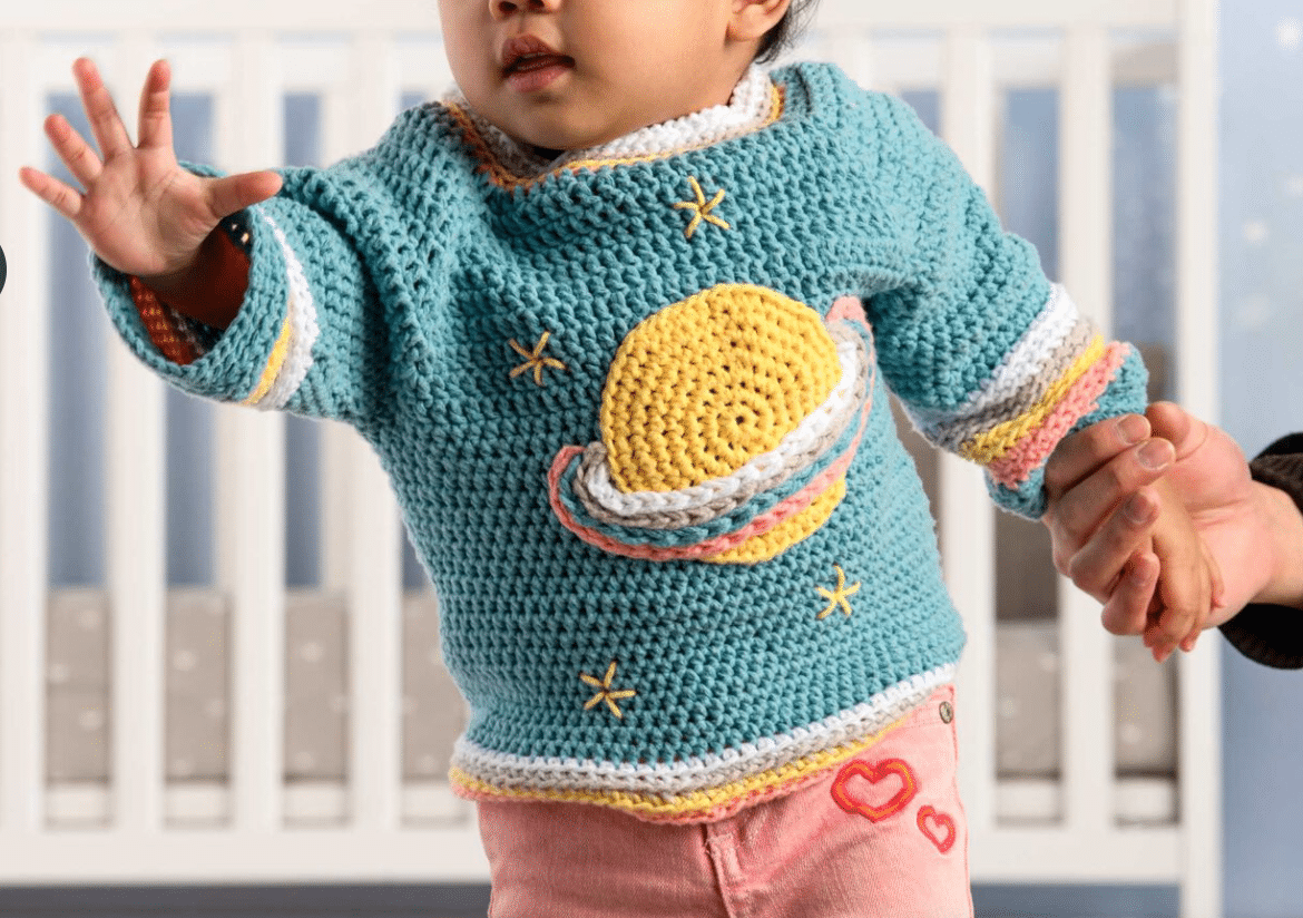 Crochet saturn baby sweater 